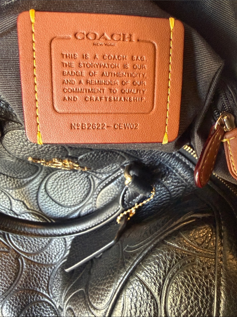 New Large Coach  leather  Morgan signature C - Picture 8 of 11